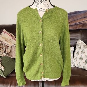 Vintage Pendleton Green 100% Wool Cardigan SZ 40 Medium